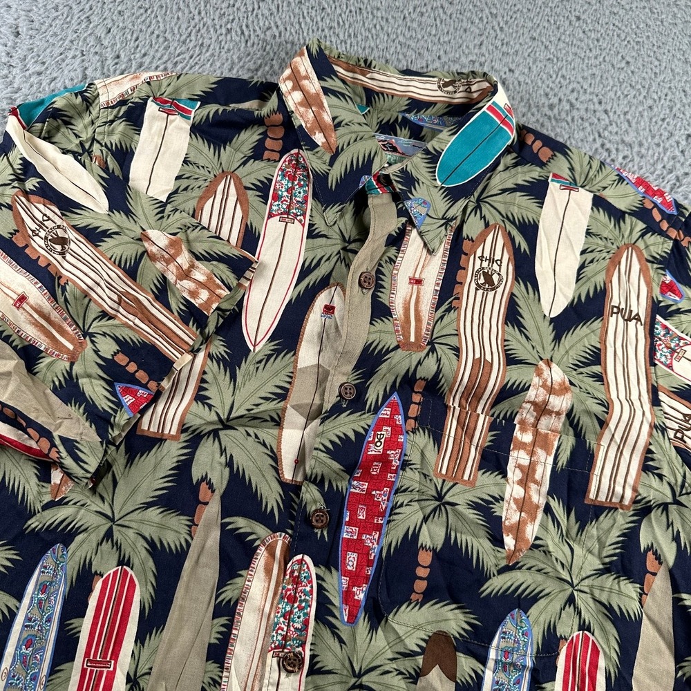 Reyn Spooner Men's Casual Button Down Shirt Medium Rayon Surfboards